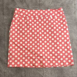 Coral Polka Dot Mini Skirt